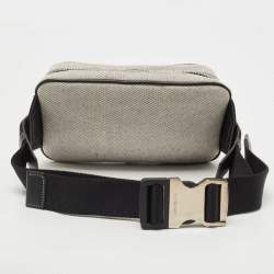 Burberry Grey Canvas and Leather West Belt Bag