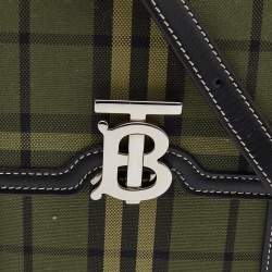 Burberry Military Green House Check Canvas Robin Crossbody Bag