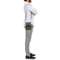 Burberry Military Green House Check Canvas Robin Crossbody Bag