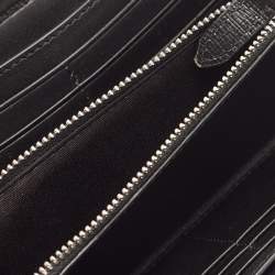 Burberry Charcoal London Check Coated Canvas Zip Around Continental Wallet
