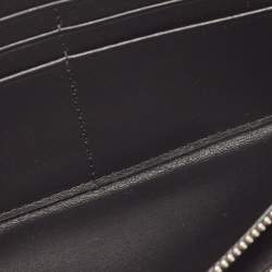 Burberry Charcoal London Check Coated Canvas Zip Around Continental Wallet
