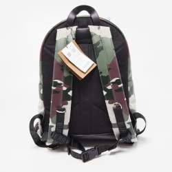 Burberry Green Camouflage Coated Canvas Large Jack Backpack