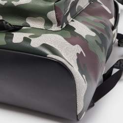 Burberry Green Camouflage Coated Canvas Large Jack Backpack