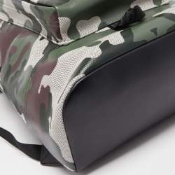 Burberry Green Camouflage Coated Canvas Large Jack Backpack