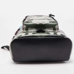 Burberry Green Camouflage Coated Canvas Large Jack Backpack