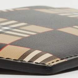 Burberry Beige/Black Checkerboard Leather Sandon Card Holder