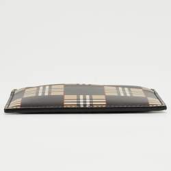 Burberry Beige/Black Checkerboard Leather Sandon Card Holder