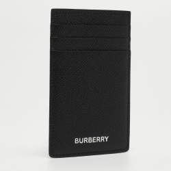 Burberry Black Grain Leather Elmer Card Holder