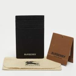 Burberry Black Grain Leather Elmer Card Holder