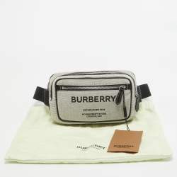 Burberry Grey/Black Canvas and Leather West Belt Bag
