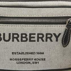 Burberry Grey/Black Canvas and Leather West Belt Bag