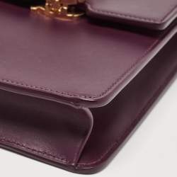 Burberry Plum Leather Robin Crossbody Bag