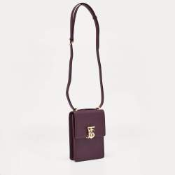 Burberry Plum Leather Robin Crossbody Bag
