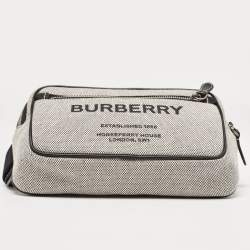 Burberry Grey/Black Canvas and Leather West Belt Bag