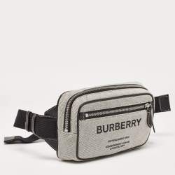 Burberry Grey/Black Canvas and Leather West Belt Bag