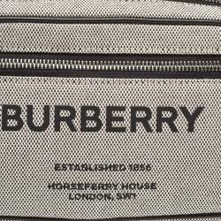 Burberry Grey/Black Canvas and Leather West Belt Bag