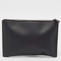 Pre Owned Burberry Black Leather Oscar Zip Pouch