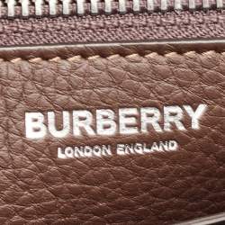 Burberry Dark Brown Leather Large Pocket Messenger Bag