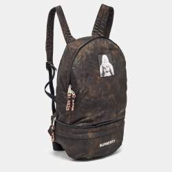 Burberry Black/Brown Nylon Convertible Backpack