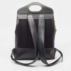 Pre Owned Burberry Black/Seaweed Nylon and Leather Pocket Backpack