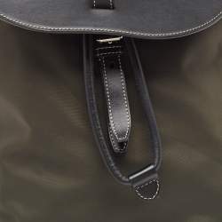 Pre Owned Burberry Black/Seaweed Nylon and Leather Pocket Backpack