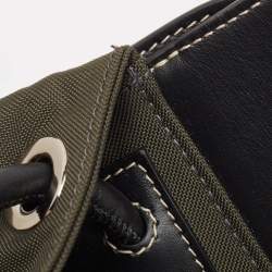 Pre Owned Burberry Black/Seaweed Nylon and Leather Pocket Backpack
