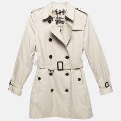 Burberry Beige Cotton Double Breasted Trench Coat XXS