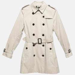 Burberry Beige Cotton Double Breasted Trench Coat XXS