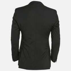 Burberry Black Virgin Wool Single Breasted Blazer S