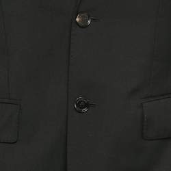 Burberry Black Virgin Wool Single Breasted Blazer S