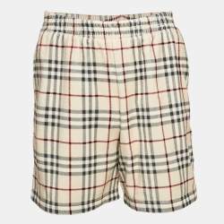 Burberry Brown Debson Checks Terry Cotton Shorts M