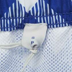 Burberry Blue Tri Bar Checks Synthetic Swim Shorts S