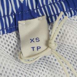 Burberry Blue Tri Bar Checks Synthetic Swim Shorts XS