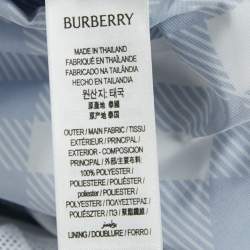 Burberry Blue Tri Bar Checks Synthetic Swim Shorts XS