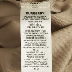 Burberry Beige Logo Embroidered Cotton Pique Polo T-Shirt M