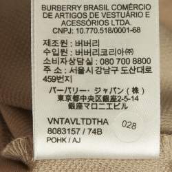Burberry Beige Logo Embroidered Cotton Pique Polo T-Shirt M