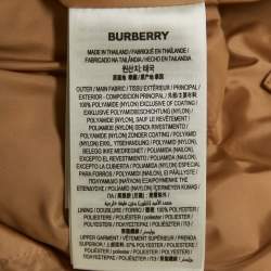 Burberry Brown Nylon Detachable Sleeve Hooded Puffer Jacket S