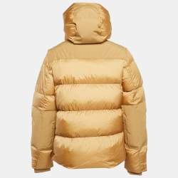 Burberry Brown Nylon Detachable Sleeve Hooded Puffer Jacket S