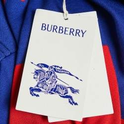 Burberry Blue Swan Print Cotton Crew Neck T-Shirt S