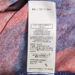 Burberry Blue Swan Print Cotton Crew Neck T-Shirt S