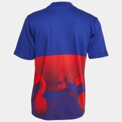 Burberry Blue Swan Print Cotton Crew Neck T-Shirt S