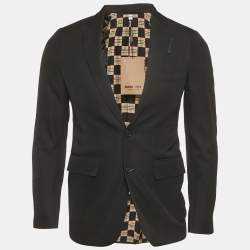 Burberry Black Gabardine Slim Fit Blazer XS