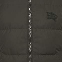 Pre Owned Burberry Black/Archive Beige Checks Nylon Reversible Down Vest XS