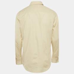 Pre Owned Burberry Nutmeg Beige Cotton Button Front Shirt M