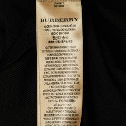 Pre Owned Burberry Black Merino Wool Benton V-Neck Sweater S