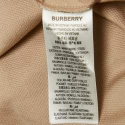 Pre Owned تي شيرت بولو بربري كحلي مطرز بشعار تي بي قطن بيكيه مقاس كبير (لارج)