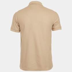 Pre Owned تي شيرت بولو بربري كحلي مطرز بشعار تي بي قطن بيكيه مقاس كبير (لارج)