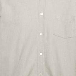 مملوكة مسبقًا قميص بربري قطن رمادي بأزرار أمامية مقاس كبير جدًا - إكس إكس لارج