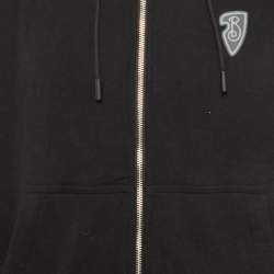 Pre Owned سويتشرت بربري قطن أسود بسحاب مقاس متوسط