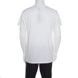 Pre Owned Burberry White B series Monogram Logo Detail Limited Edition Crew Neck T Shirt XXS
